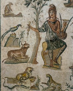 Hayvanlarla çevrili Orpheus (detay) by Roman Roman